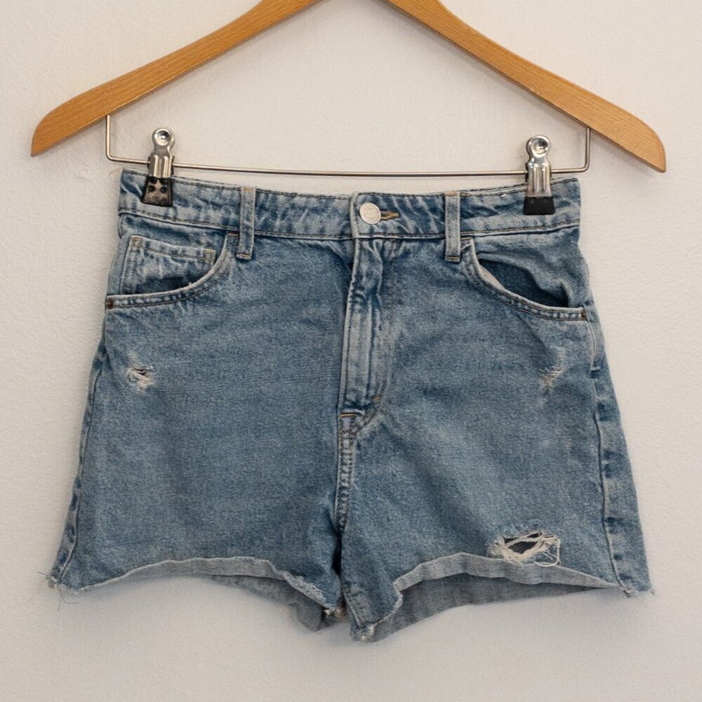 &Denim High-Waist Relaxed Fit Distressed Jean Shorts Youth 11-12Y US 14